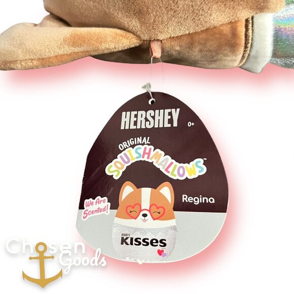 Squishmallows Chocolate Scented Regina The Corgi Hersheys Kisses Heart Glasses - Picture 6 of 9